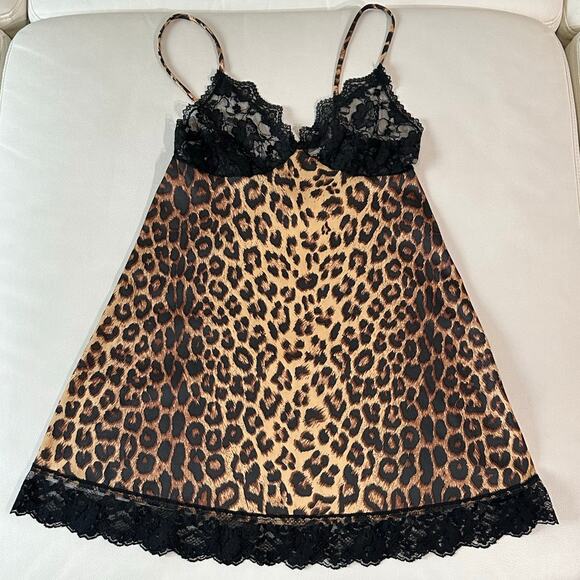 Vintage FASCINATION Leopard Print Lingerie Slip Dress - Picture 5 of 6